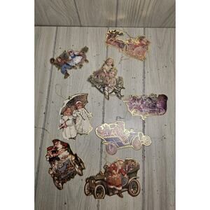 Vintage 1980s Merrimack Publ. Corp Santa Claus Ornaments Old World Christmas